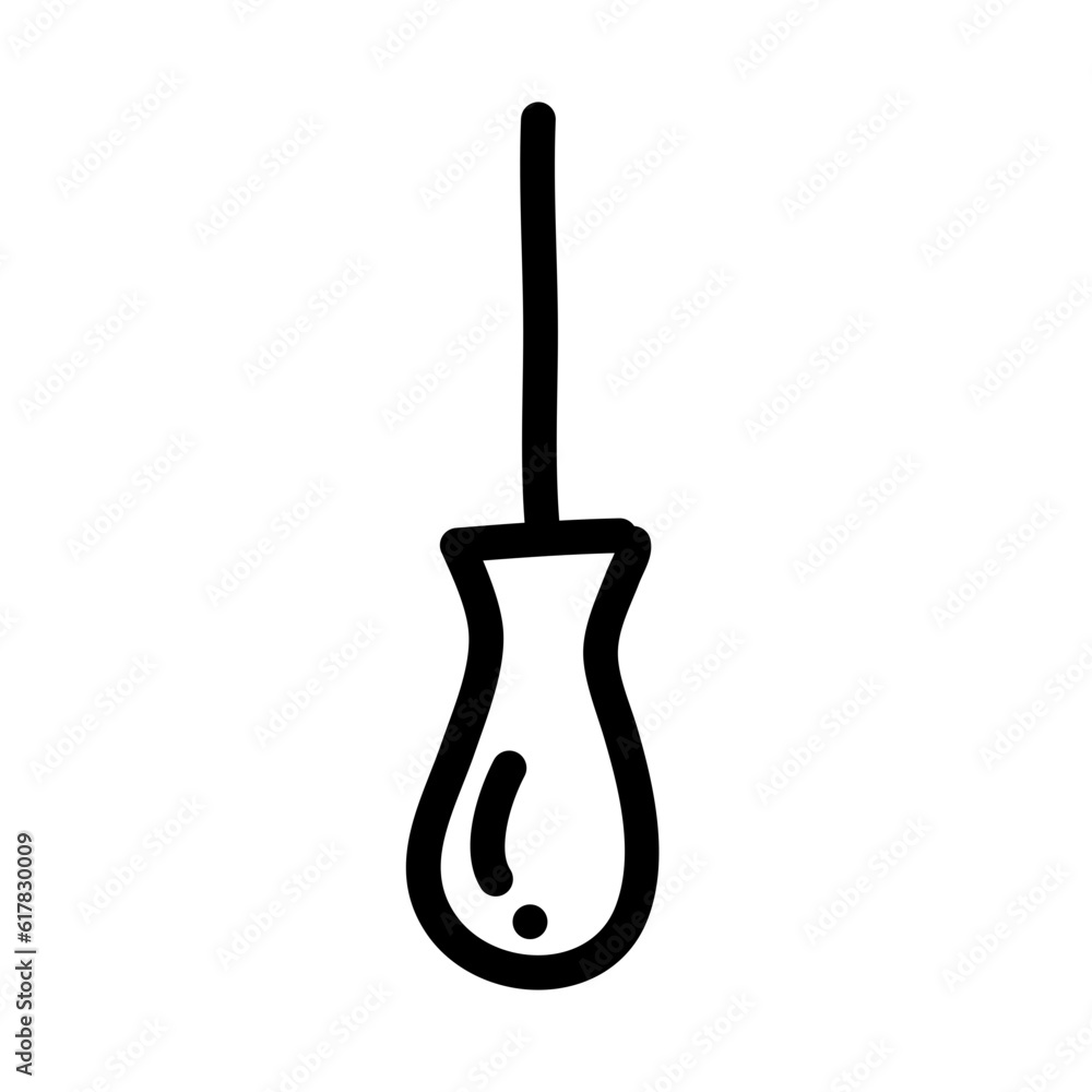 screwdriver of construction tool hand drawn vector illustration screwdriver of construction tool hand drawn vector illustration