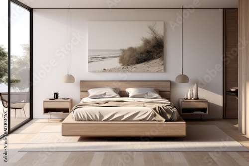 stylisch modern bedroom design concept created using generative Ai tools photo