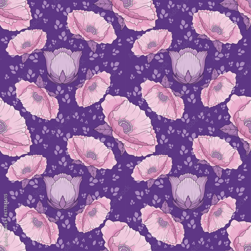 Vector Flower Pattern Wallpaper isolated illustration