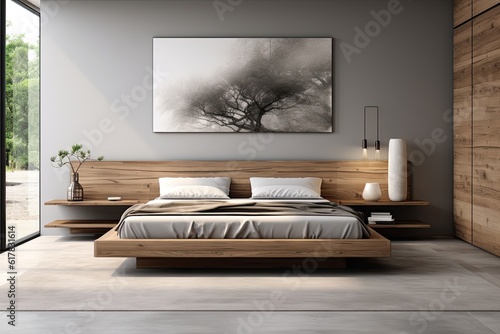 stylisch modern bedroom design concept created using generative Ai tools photo