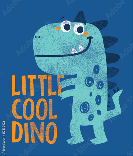 cute dinosaur drawing as vector for print