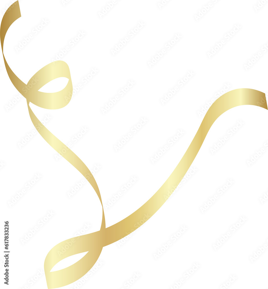 Gold shiny ribbons set. Decoration for party, holiday, New Year Gold shiny ribbons set. Decoration for party, holiday, New Year