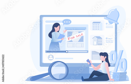 Searching for a house or apartment in the real estate market with the assistance of a real estate agent and utilizing online platforms. A video advertisement promoting a room in an apartment.