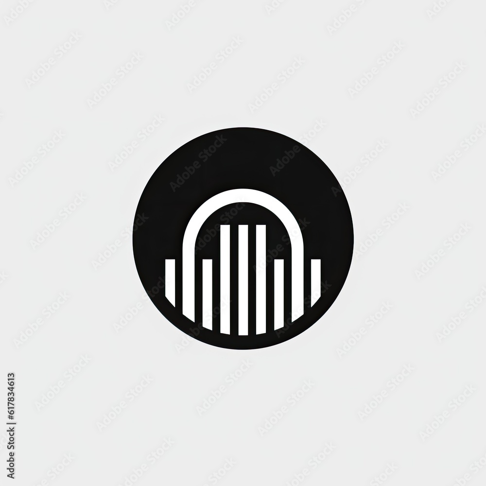 Minimalistic black and white logo template created using generative Ai tools Minimalistic black and white logo template created using generative Ai tools