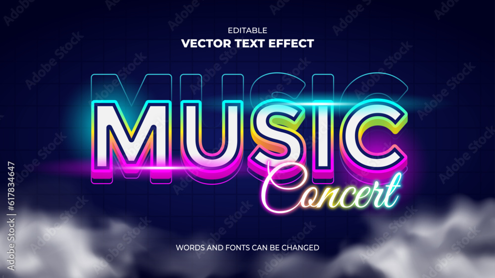 colorful music concert editable text effect colorful music concert editable text effect