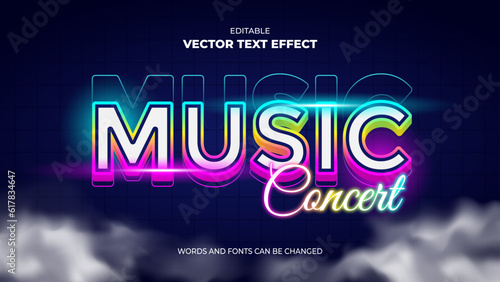 colorful music concert editable text effect