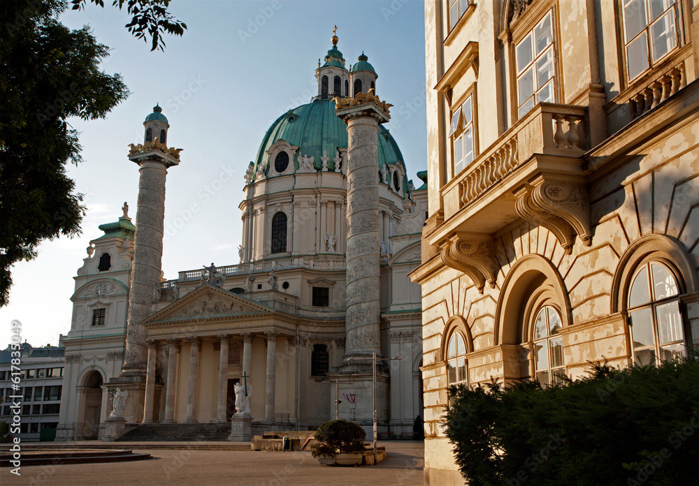 Vienna - The Karlskirche baroque church. 