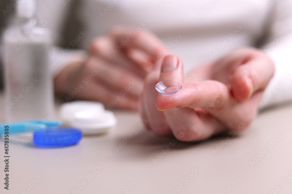 Contact lenses for vision correction in hands Contact lenses for vision correction in hands