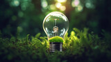 Eco friendly lightbulb background, Sustainable and Renewable energy concept. Generative AI