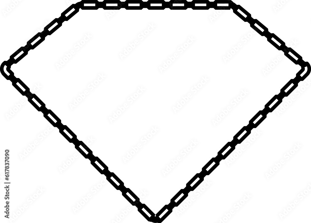 Diamond shape Corner Chain round frame Chain let design texture