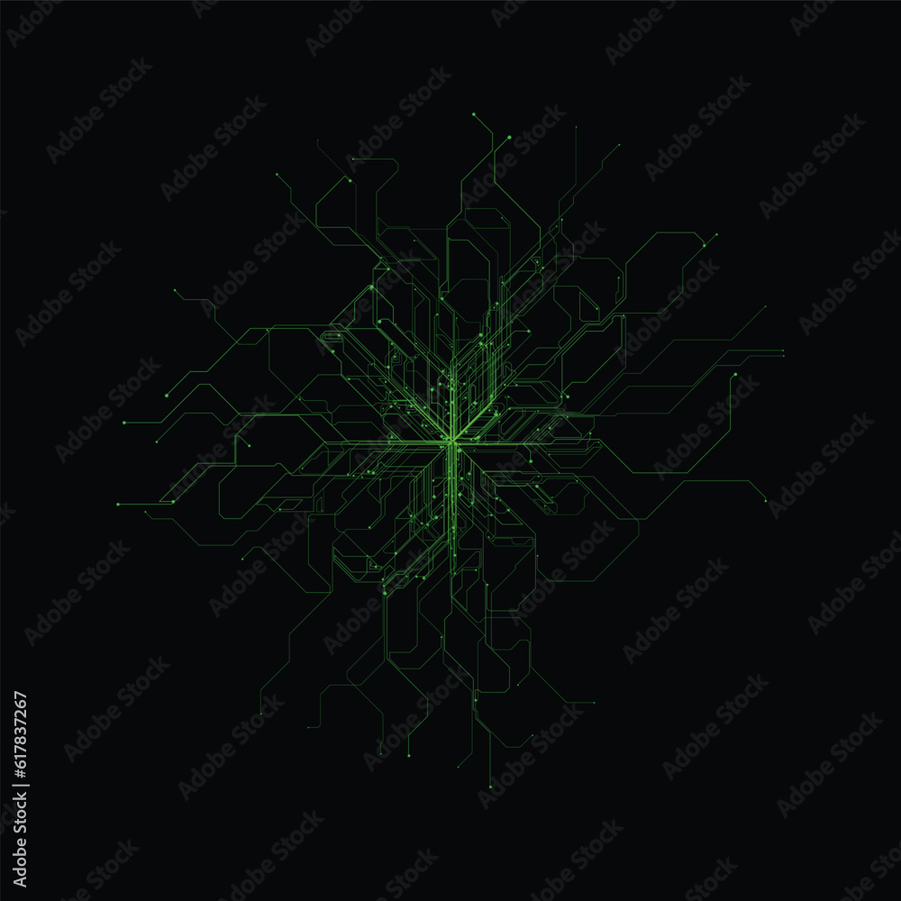 Black and green digital abstract background