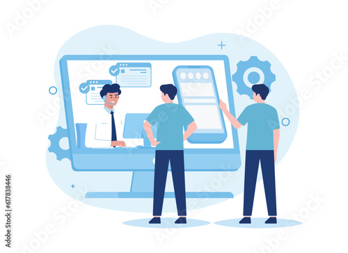 Complaint to the support service concept trending flat illustration