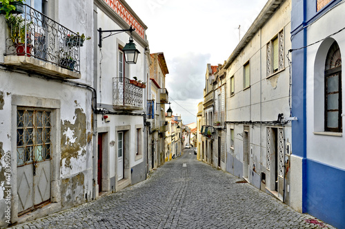 Old street in the town of Palmela  Portugal