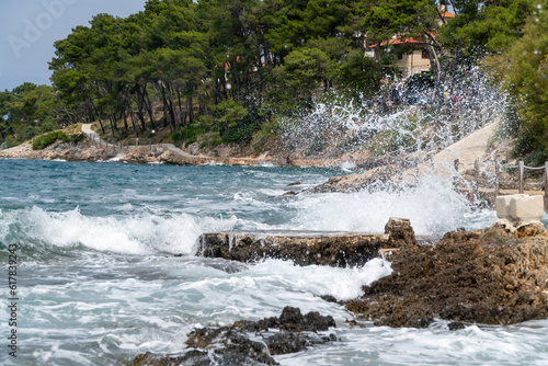 the crash of the waves at the beach