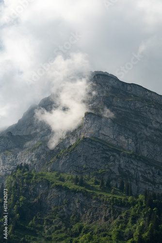 clouds on a big mountain