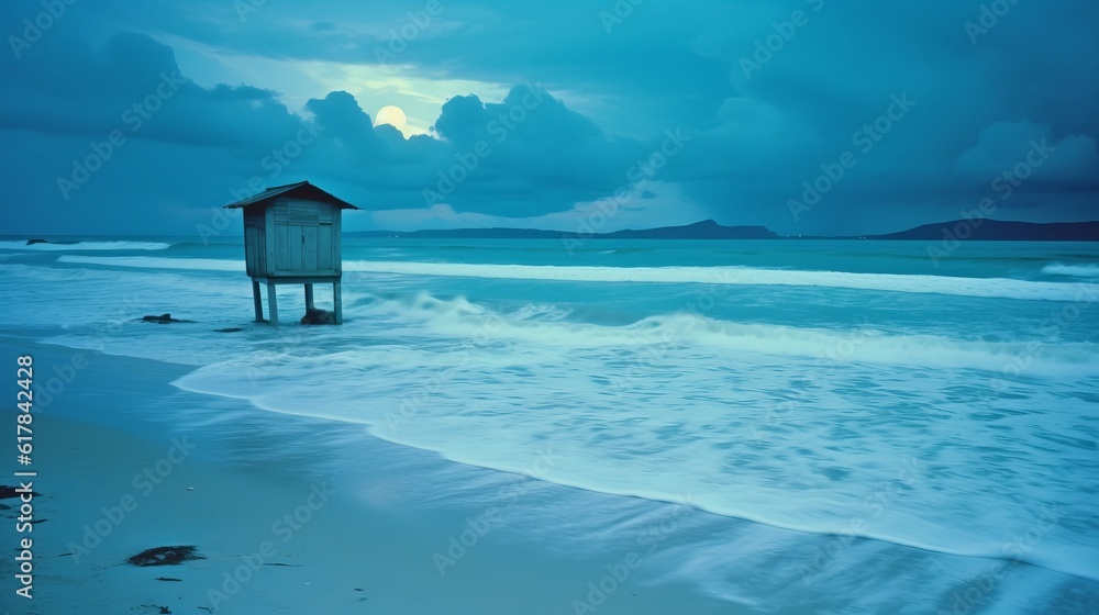 lifeguard house on the beach to be able to have their equipment and be aware of the people who bathe on the beach lifeguard house on the beach to be able to have their equipment and be aware of the people who bathe on the beach