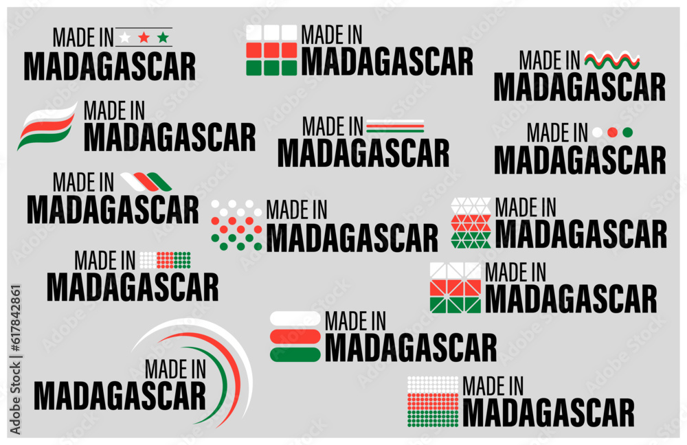Made in Madagascar graphic and label set.
