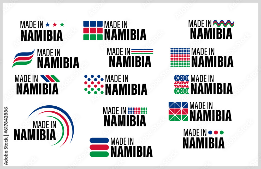 Made in Namibia graphic and label set.