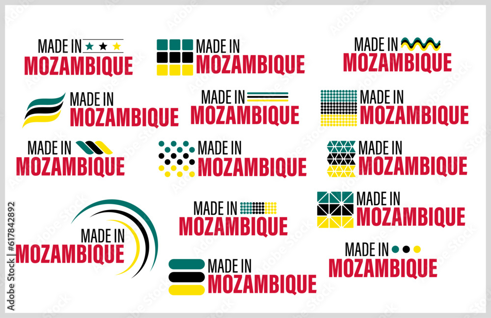 Made in Mozambique graphic and label set.