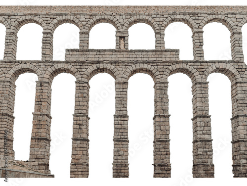 Tela Ancient Roman aqueduct in Segovia, Spain, Europe travel background