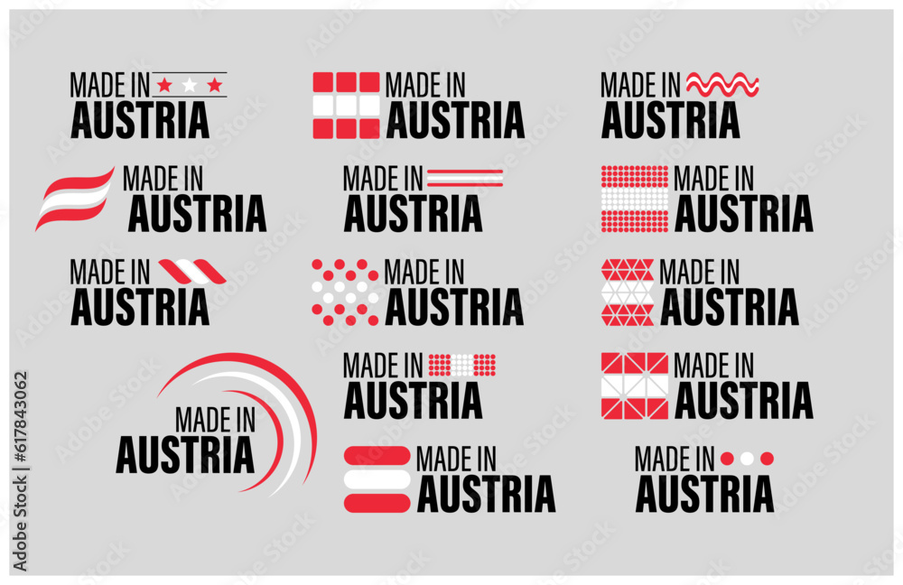 Made in Austria graphic and label set.