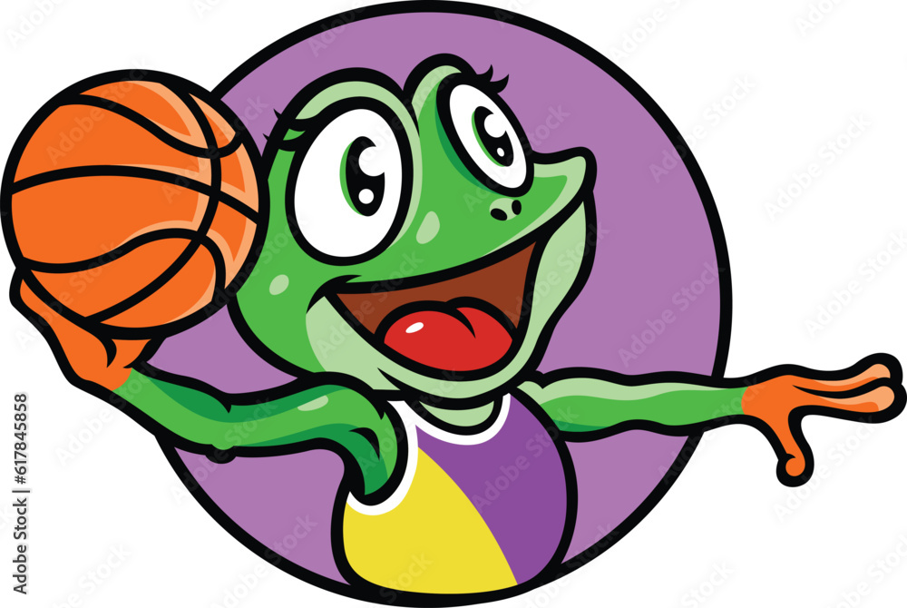 Fototapeta premium Basket Ball Female Player Frog Dunk