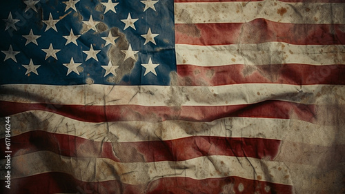He United States flag on a grunge backdrop, ideas as a background for 4th of July celebrations. Generative AI