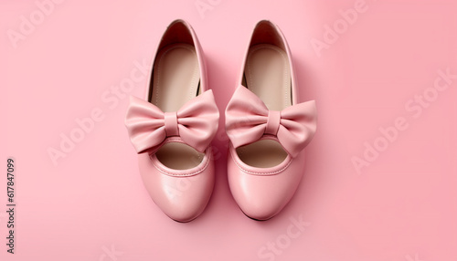 Pair of pink satin high heels exude elegance and femininity generated by AI