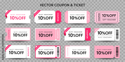 COUPON FASHION TICKET CARD  element template for graphics design. Vector illustration