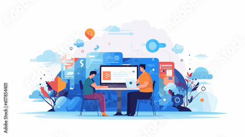 Innovative Web Development: A Vector Illustration Concept for Website Design and SEO