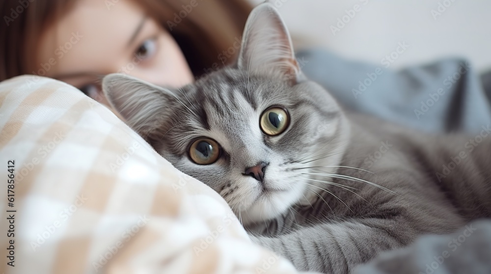 The lively and lovely pet cat is generated by artificial intelligence in the background of the world cat.    