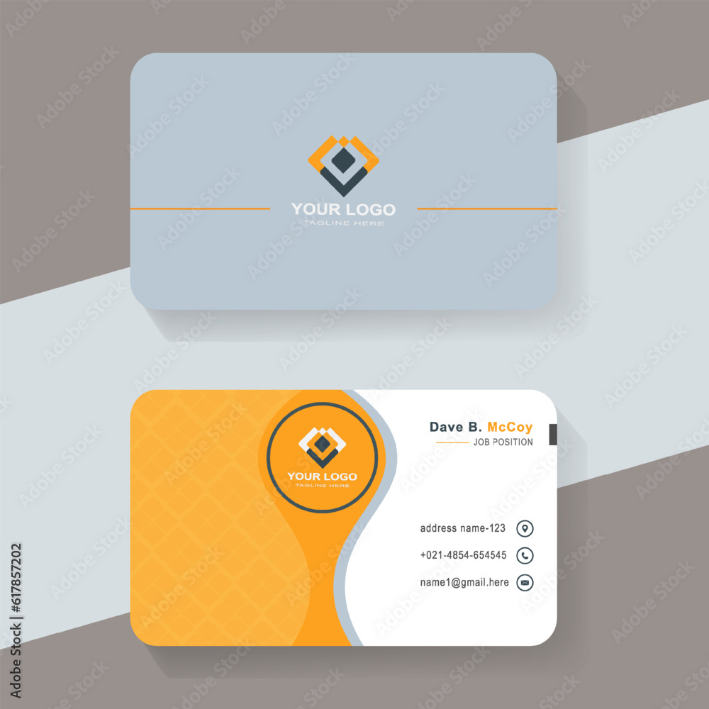 orange and dark modern business card design template with free vector ...