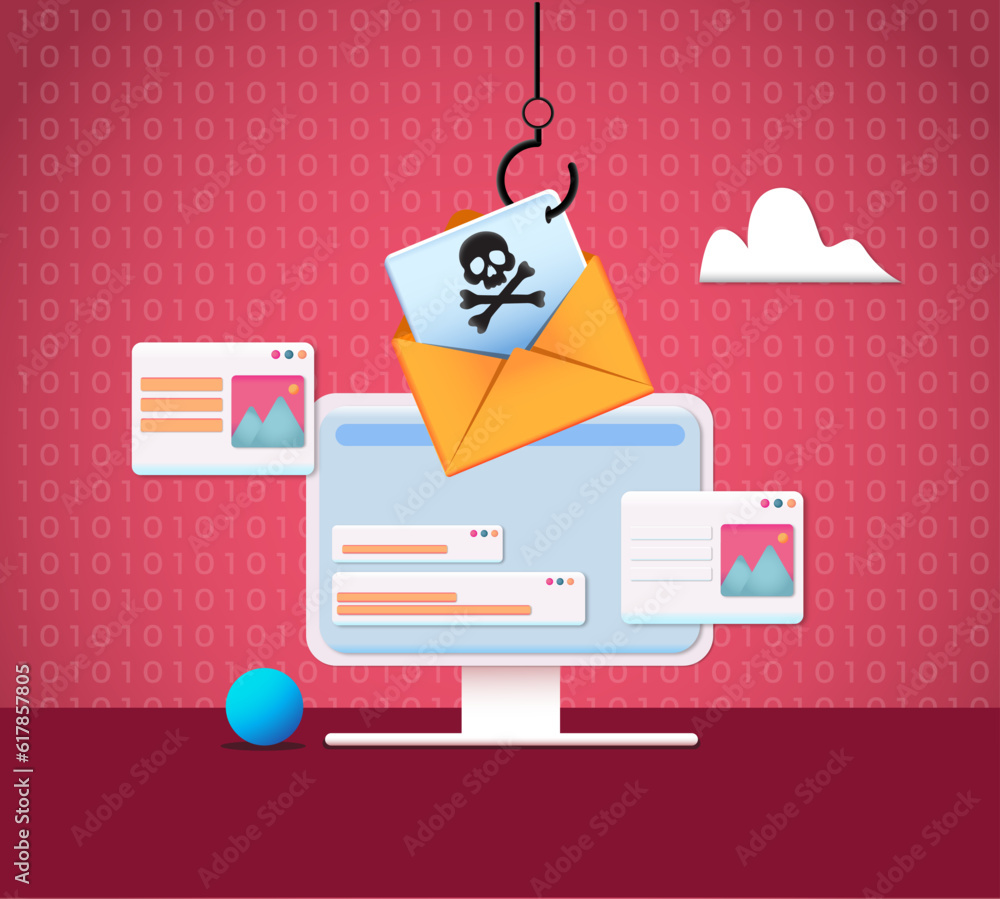 3d Phishing Email Cyber Criminals Hackers Phishing Email To Steal Personal Data Hacked 7464