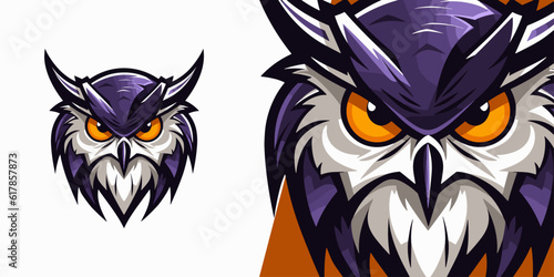 Majestic Owl Mascot: Striking Logo Design for Sport and E-Sport Teams, Illustration Vector
