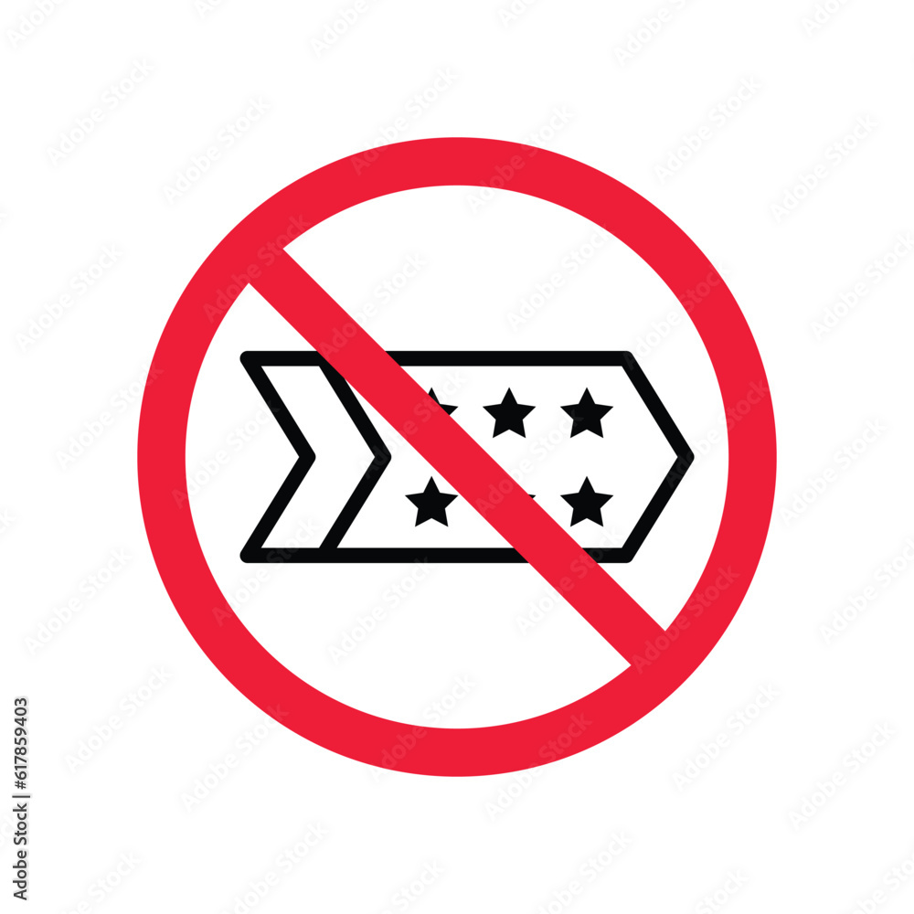 Forbidden Prohibited Warning, caution, attention, restriction label danger. No Medal vector icon. Do not use Medal flat sign design. Medal symbol pictogram. No Rank icon Forbidden Prohibited Warning, caution, attention, restriction label danger. No Medal vector icon. Do not use Medal flat sign design. Medal symbol pictogram. No Rank icon