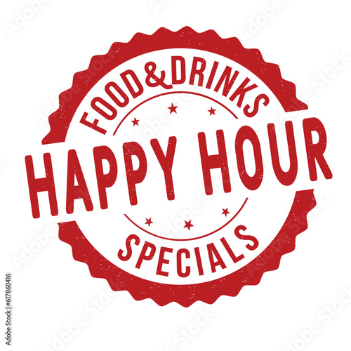 Happy hour grunge rubber stamp