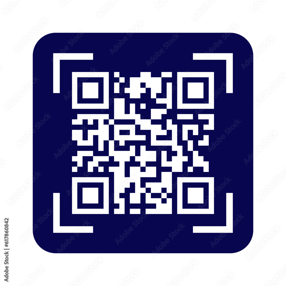 Vector icon of the QR code. Simple design for a logo sticker for your website or application Vector icon of the QR code. Simple design for a logo sticker for your website or application