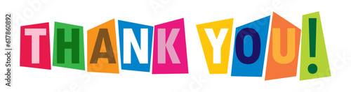 THANK YOU. Stylized vector lettering for banners and theme design.