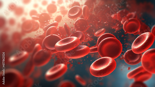 red blood cells in vein.ai generative