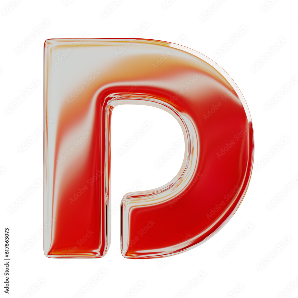 Red Holographic Letter D. Realistic 3D Render. Cut Out. Red Holographic Letter D. Realistic 3D Render. Cut Out.