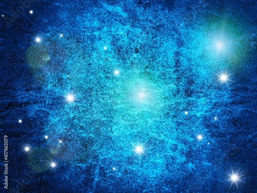 Image of a blue galaxy with a sprinkling of stars