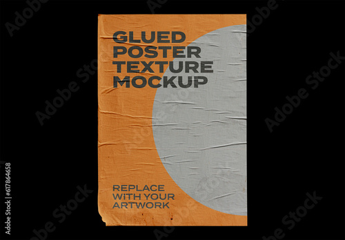 Poster Mockup Texture Letterhead Template Branding Identity Blank Paper Glued Wall Urban