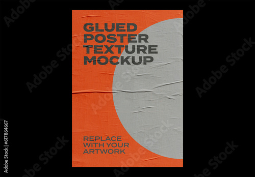 Poster Mockup Texture Letterhead Template Branding Identity Blank Paper Glued Wall Urban