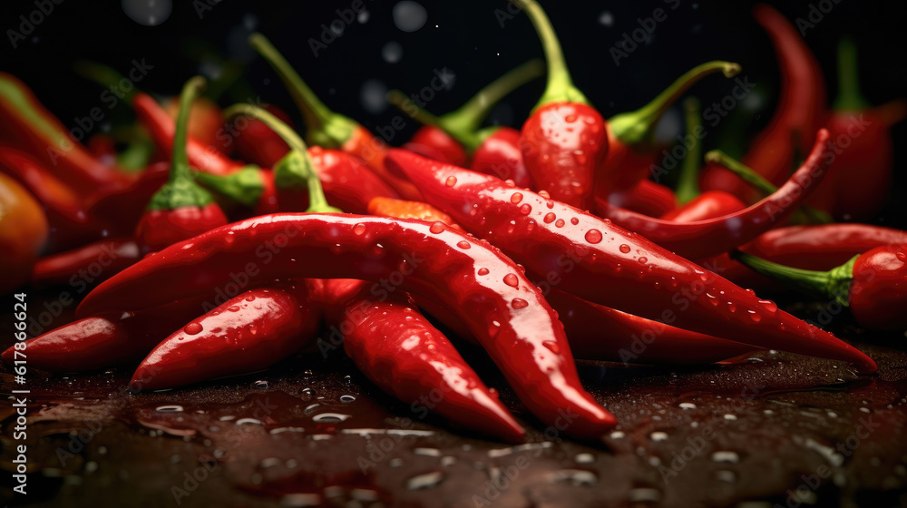Photo close-up of fresh chili spicy for advertisement Photo close-up of fresh chili spicy for advertisement