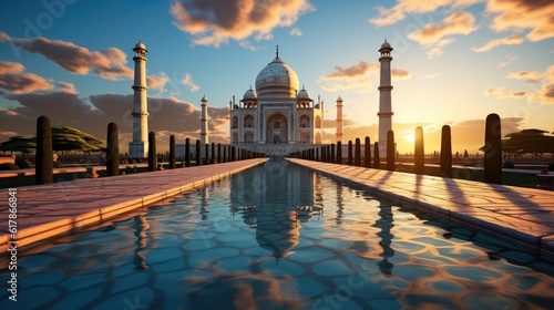 Taj Mahal at sunset, Fabulous Taj Mahal. © visoot