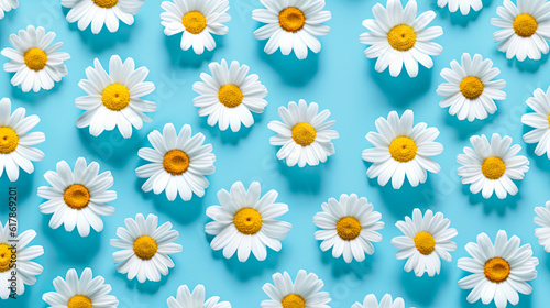 Daisy flower background. Floral pattern design. Generative Ai © ArtmediaworX