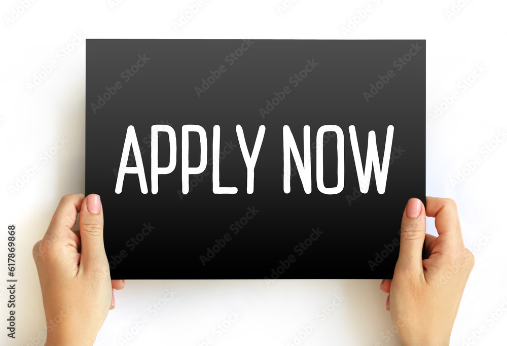 Apply Now text on card, concept background Apply Now text on card, concept background