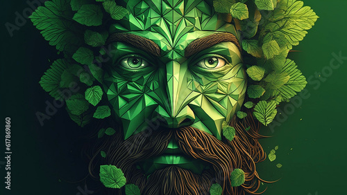 St. Patrick's Day is a 3D mosaic image of this saint. Generative AI