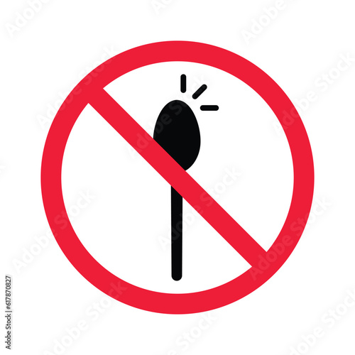 Forbidden spoon vector icon. Prohibited Warning, caution, attention, restriction label, ban,  danger. No spoon flat sign design. Do not use spoon symbol pictogram