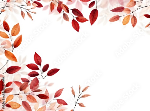 Red  burgundy  brown autumn wild branches created with Generative AI technology